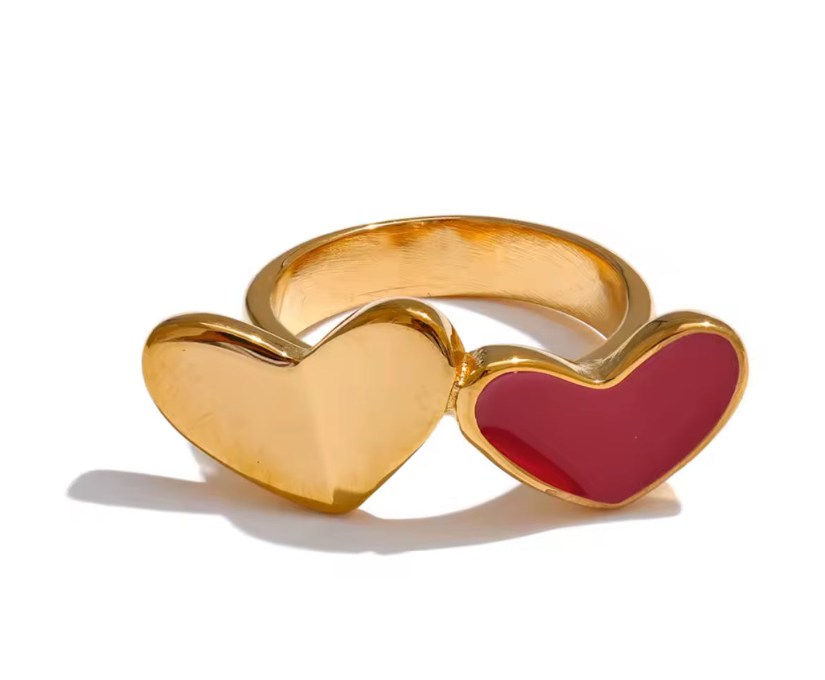 Anillo Corazón Rojo & Oro