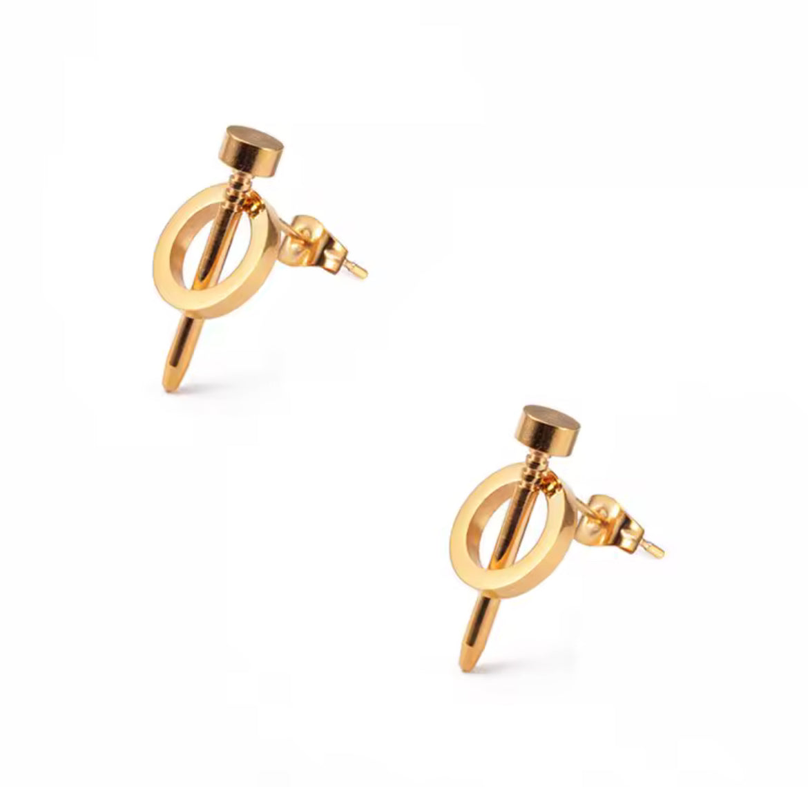 Aretes de Clavo Minimalistas - Acero Inoxidable