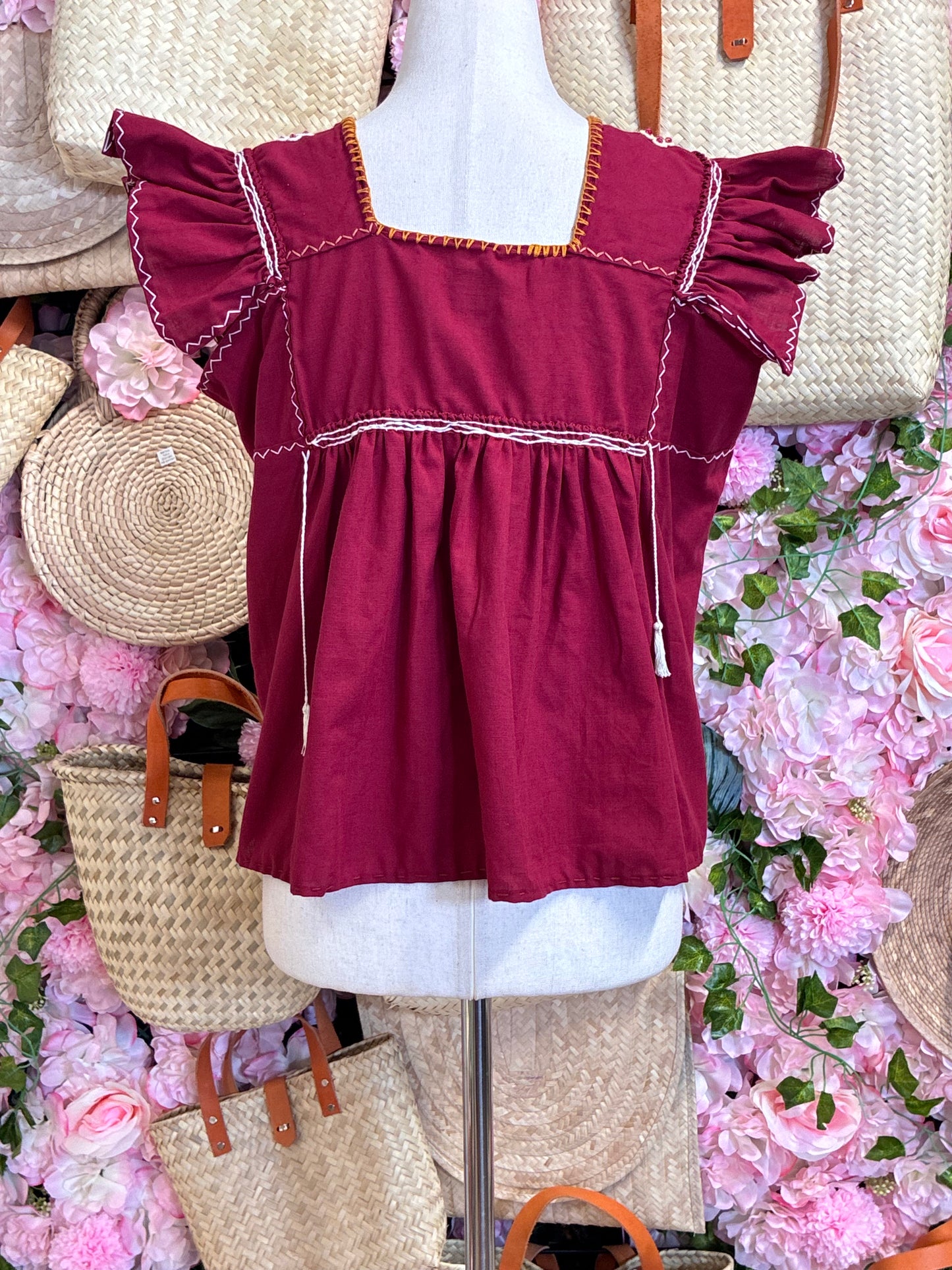Blusa Lino con Bordado Rococó S