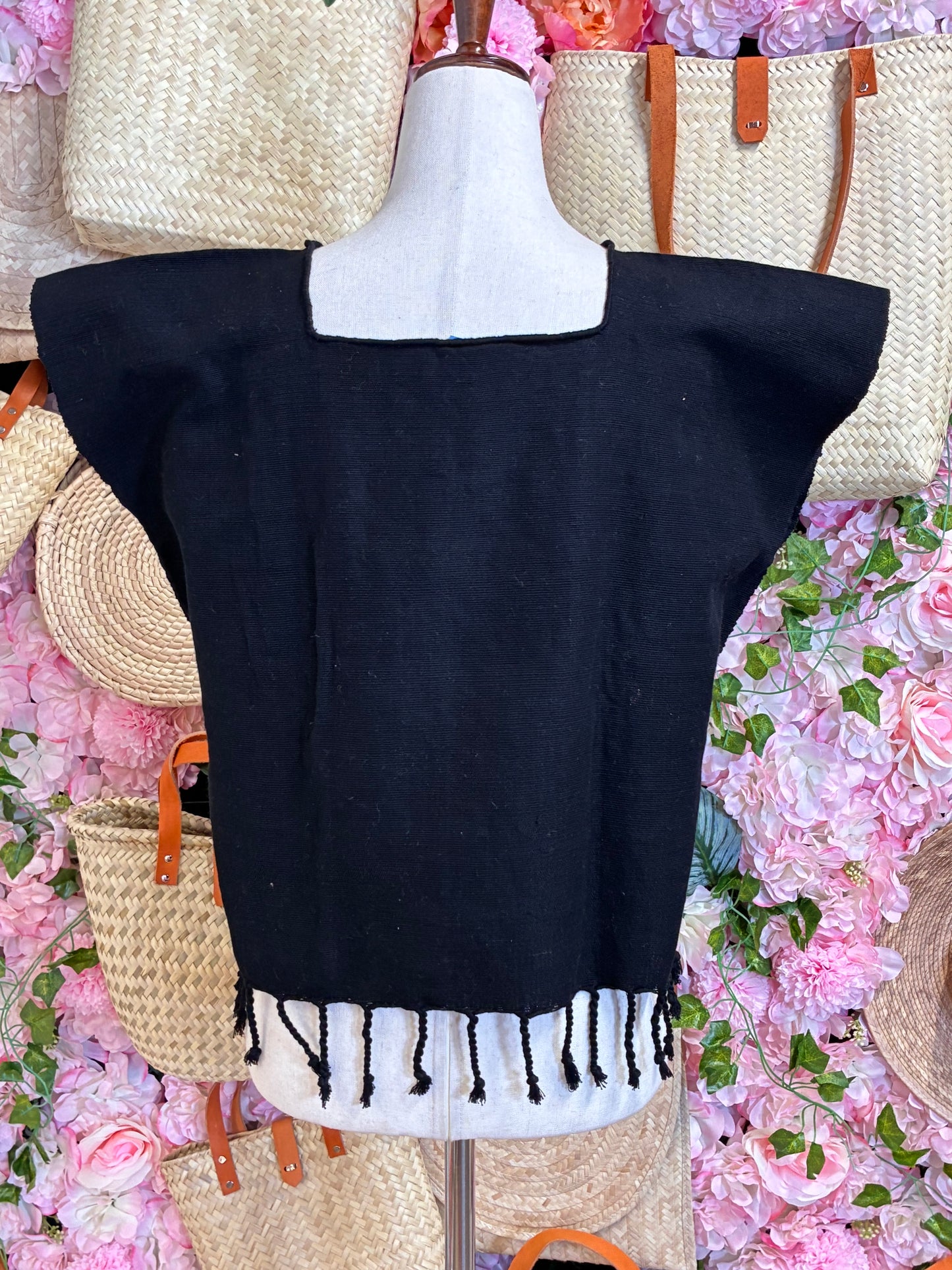 Blusa Telar de Cintura con Bordado Rococó S/M