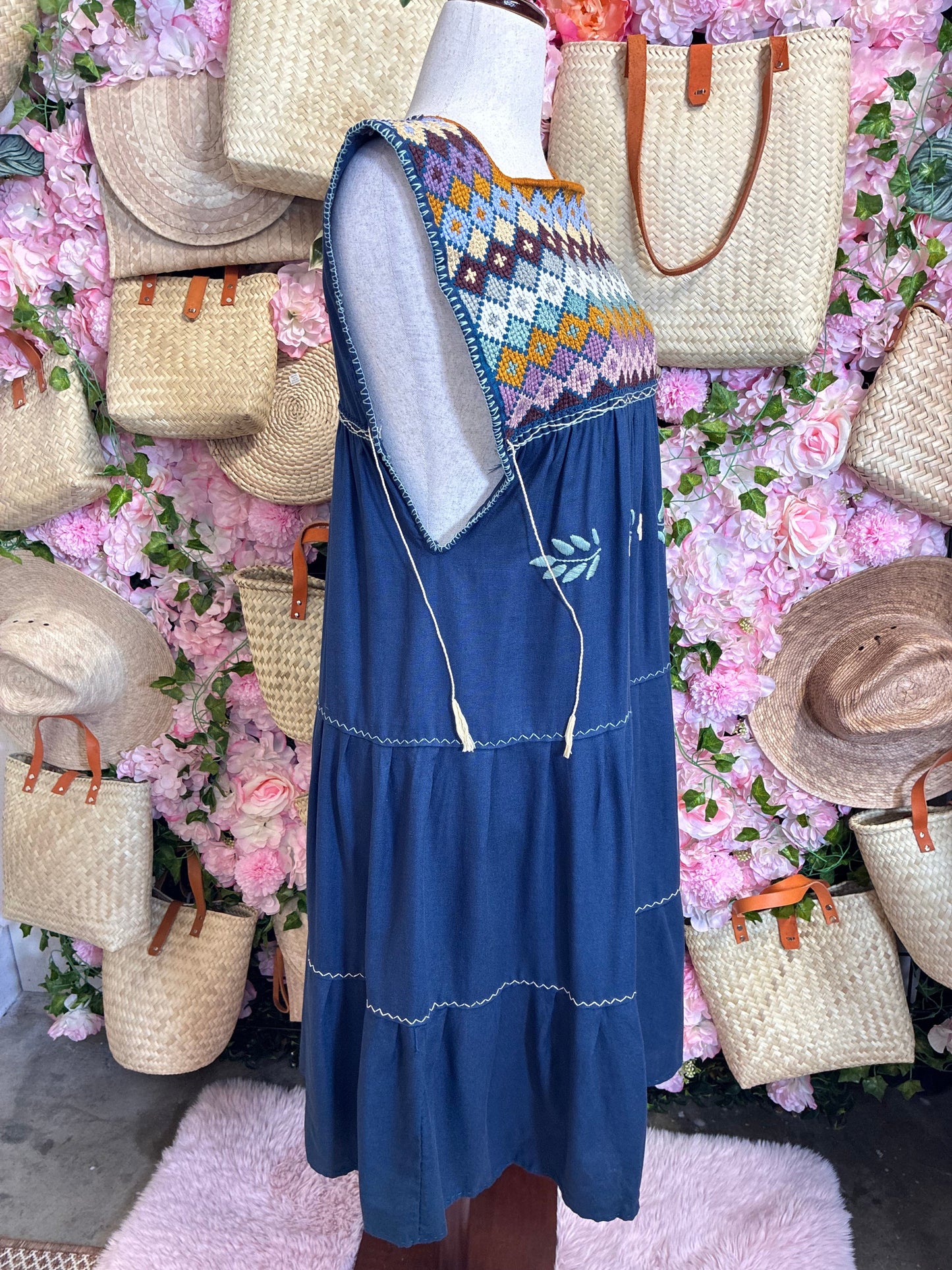 Vestido Punto de Cruz en lino