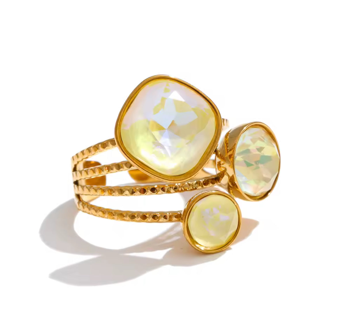 Anillo Triple con Cristales