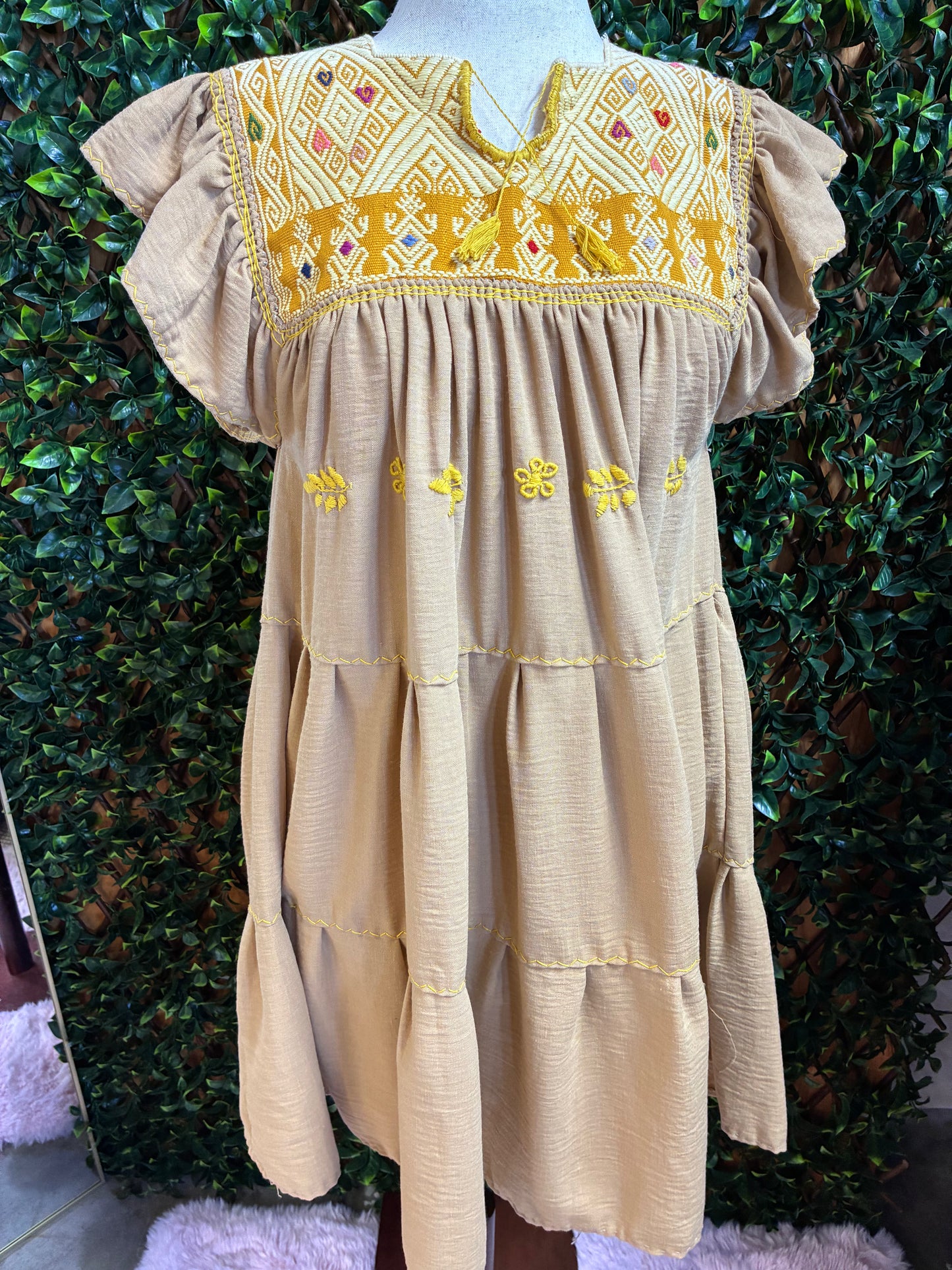 Vestido Bordado San Andrés Larrainzar con Rococo - Lino