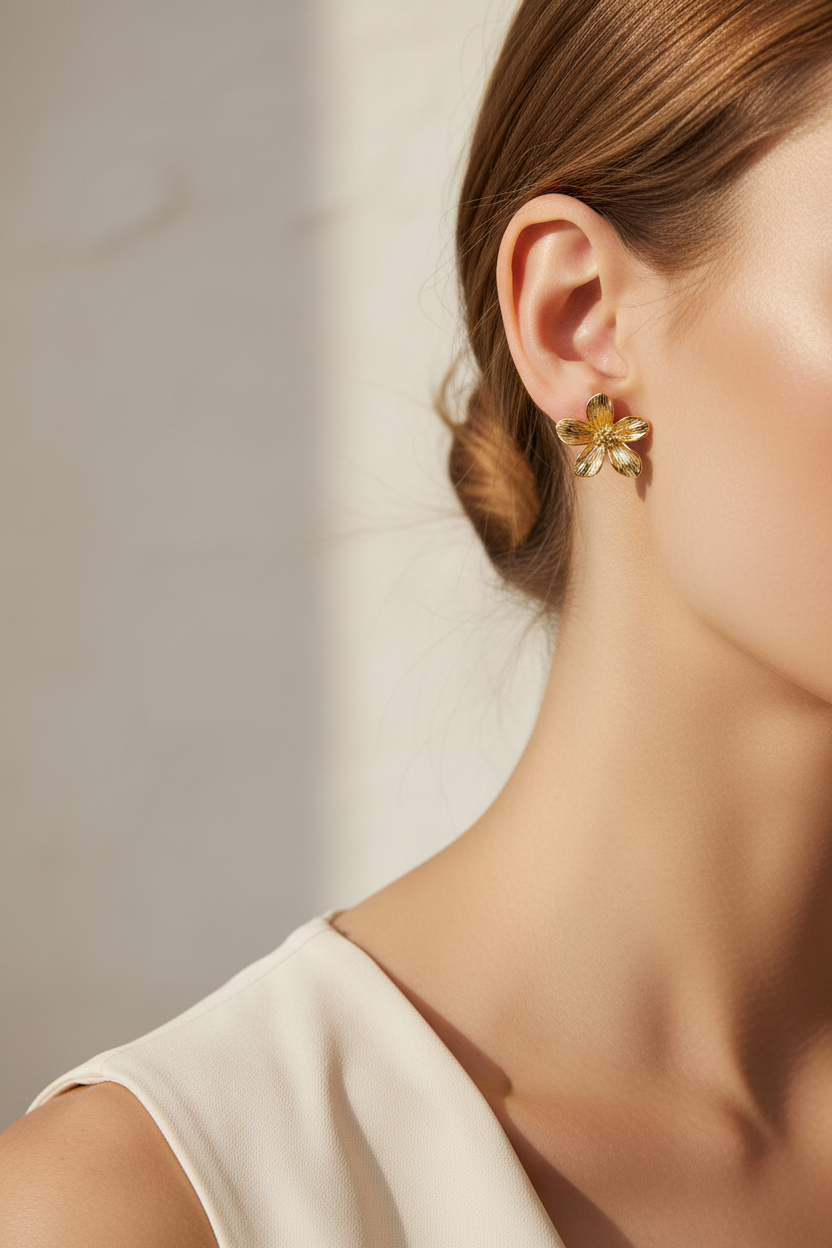 Arete Lily pequeño en modelo