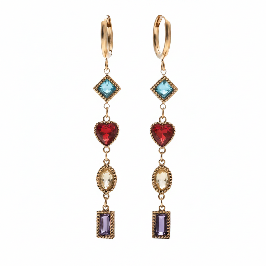 Aretes Cristales Multicolor