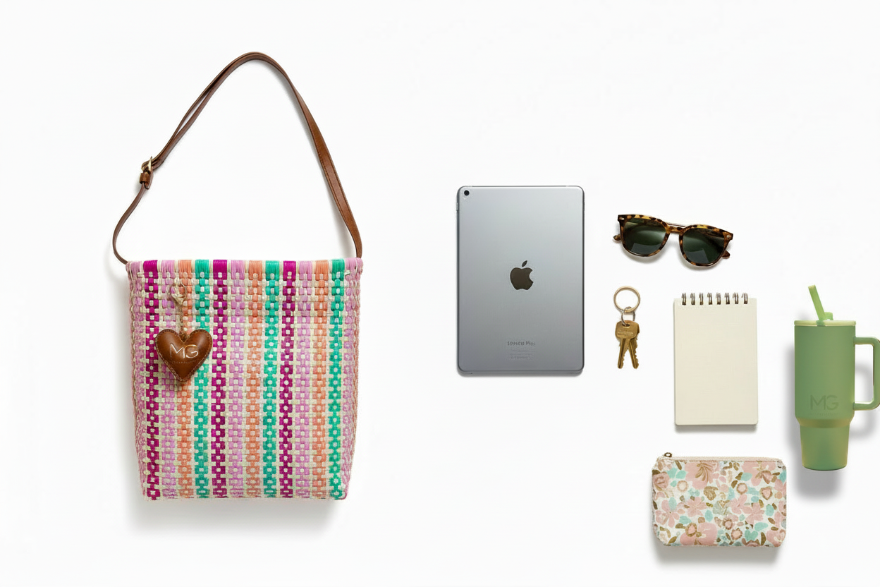 Bolsa con capacidad incluyendo tumbler verde menta