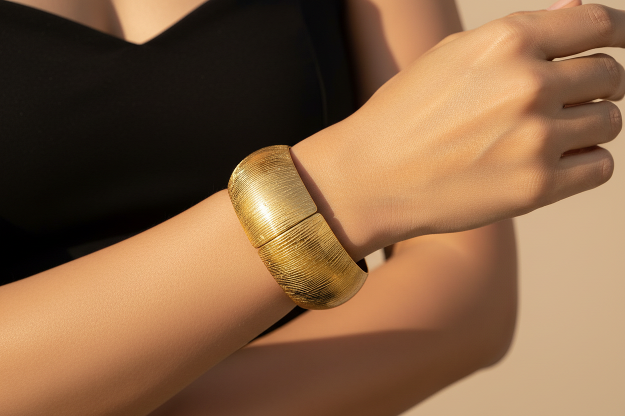 Brazalete Cuff Texturizado - En modelo