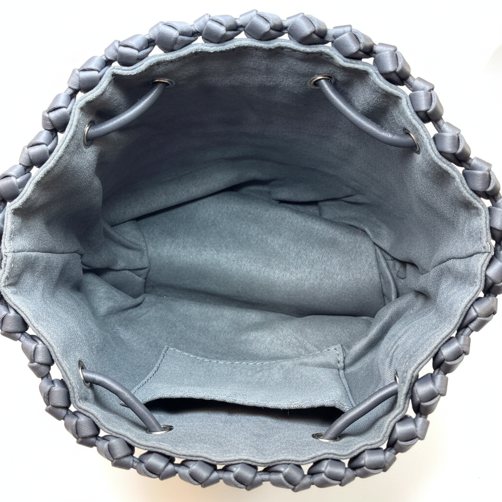 Morralito Bucket Tejido Gris - interior
