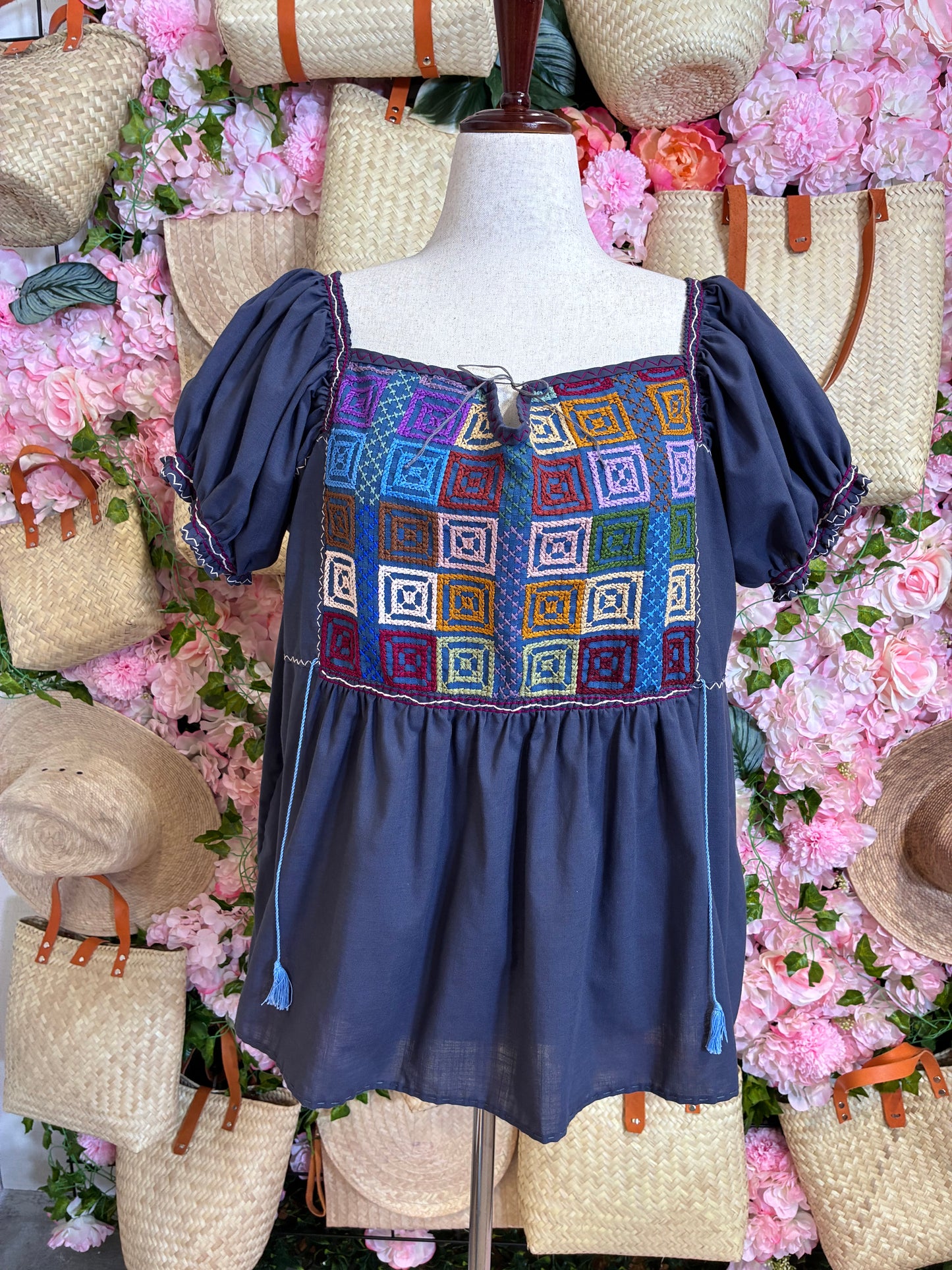 Blusa Punto de Cruz en Lino