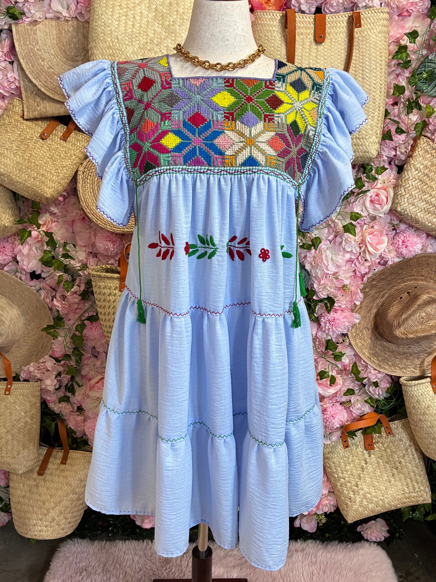 Vestido Punto de Cruz en lino / L