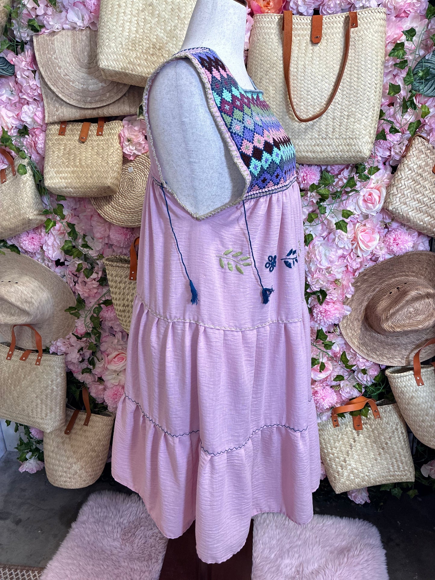 Vestido Punto de Cruz en Lino