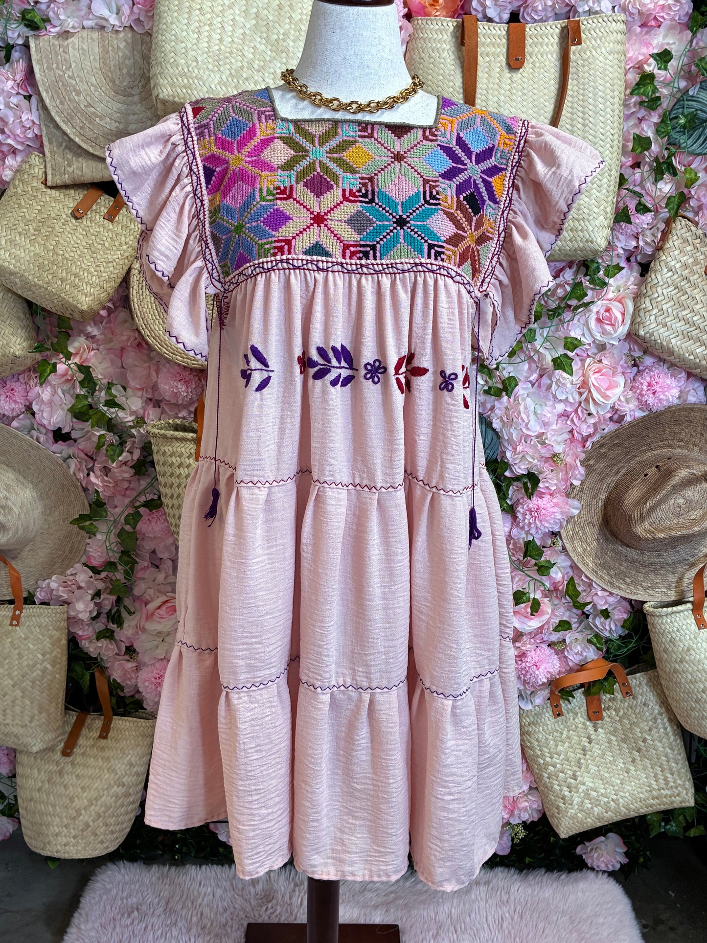 Vestido Punto de Cruz en Lino / M