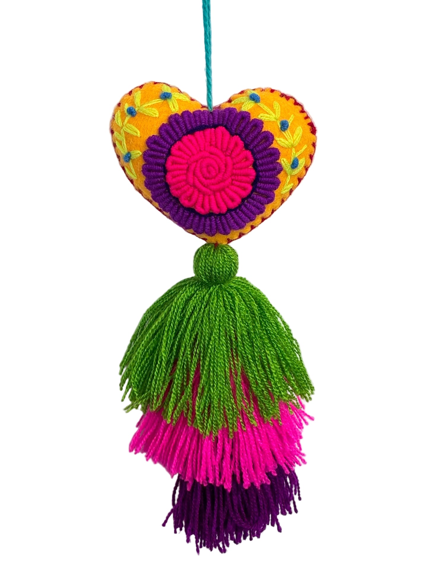 Pompón Decorativo Bordado Rococó con Corazón