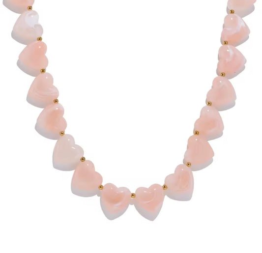 Collar Corazones de Resina