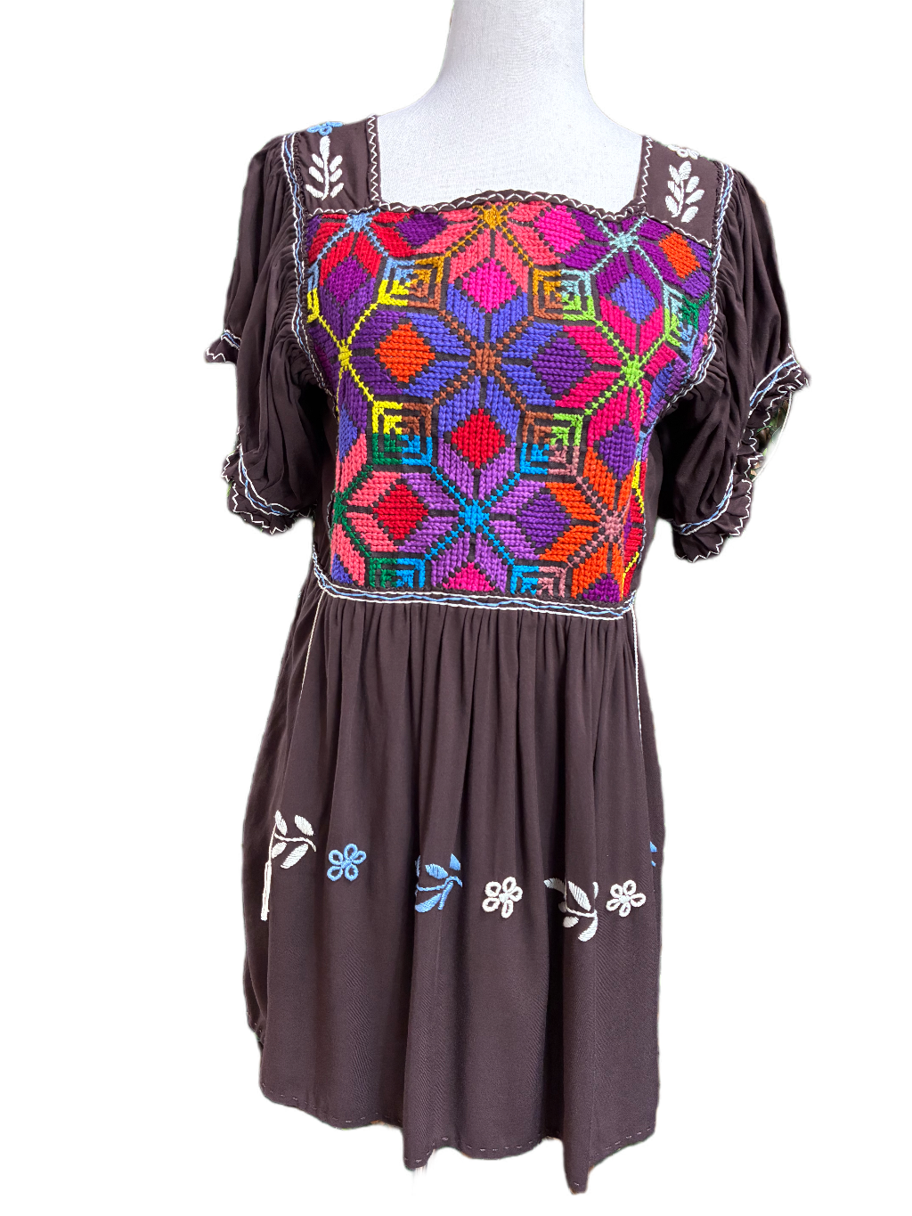 Blusón Punto de Cruz manga corta