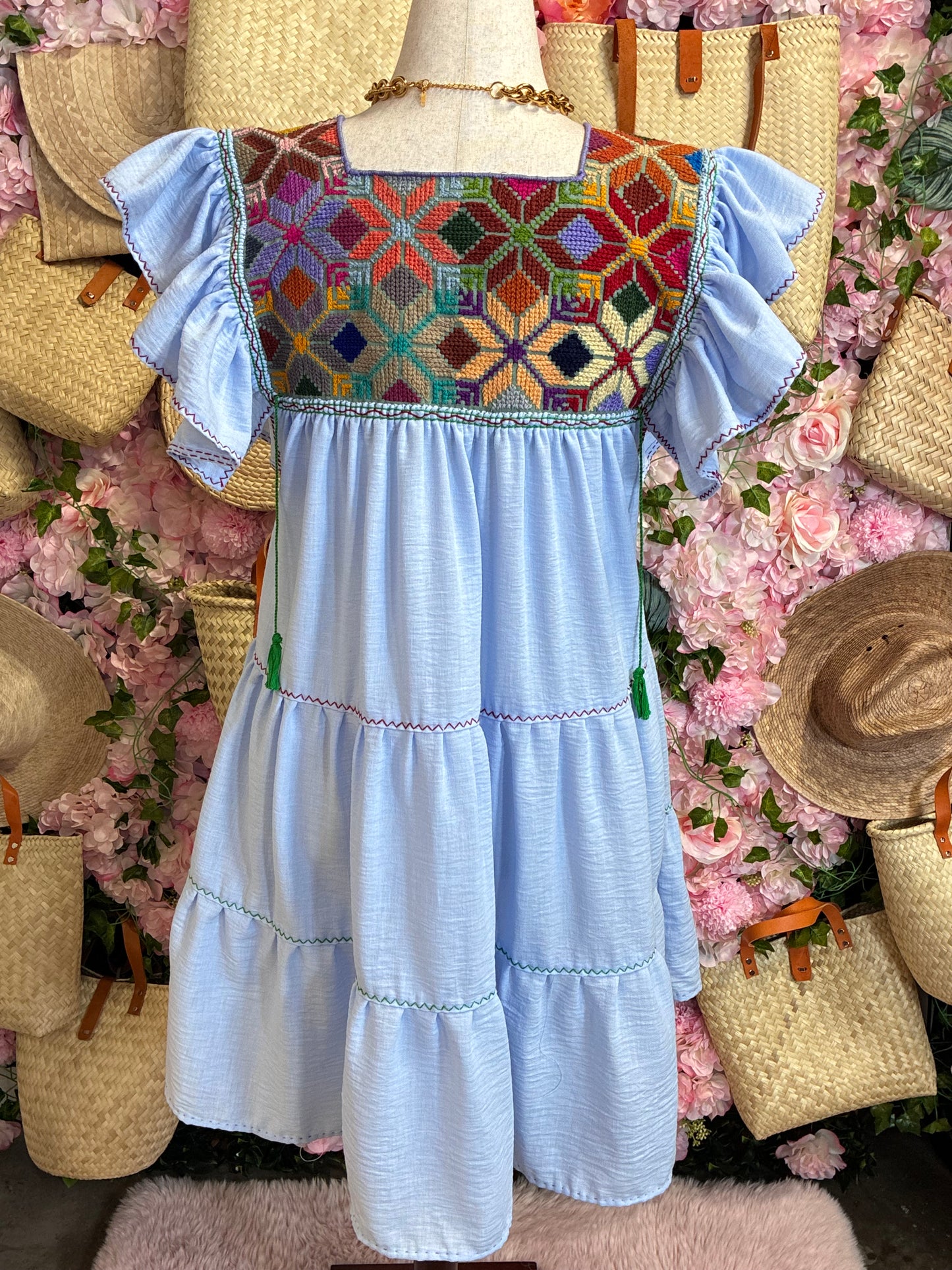 Vestido Punto de Cruz en lino / L