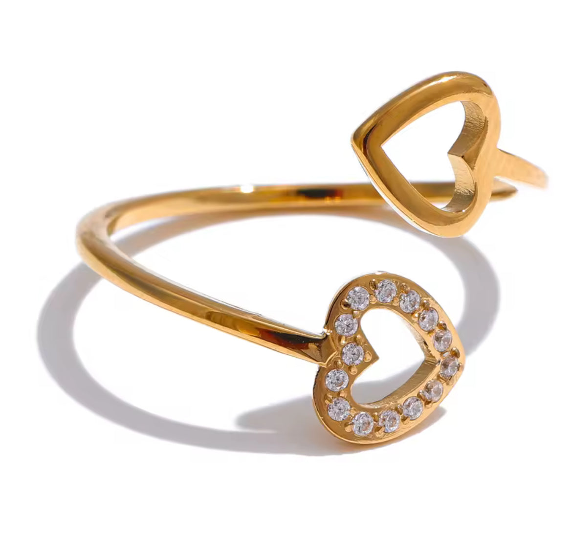 Anillo Ajustable Doble Corazón