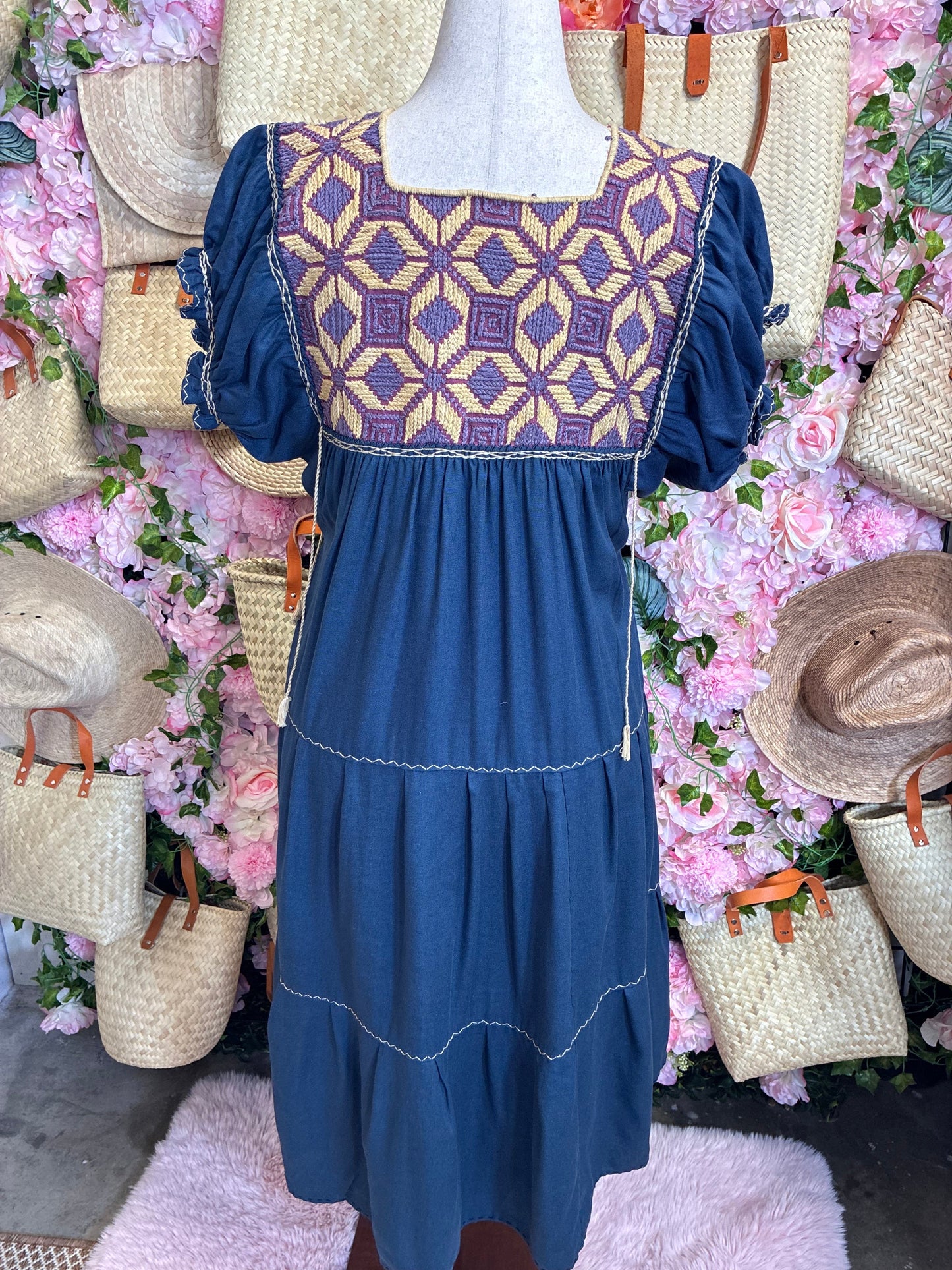 Vestido Punto de Cruz en Lino
