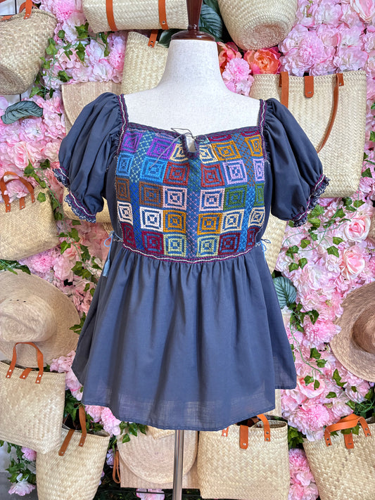 Blusa Punto de Cruz en Lino