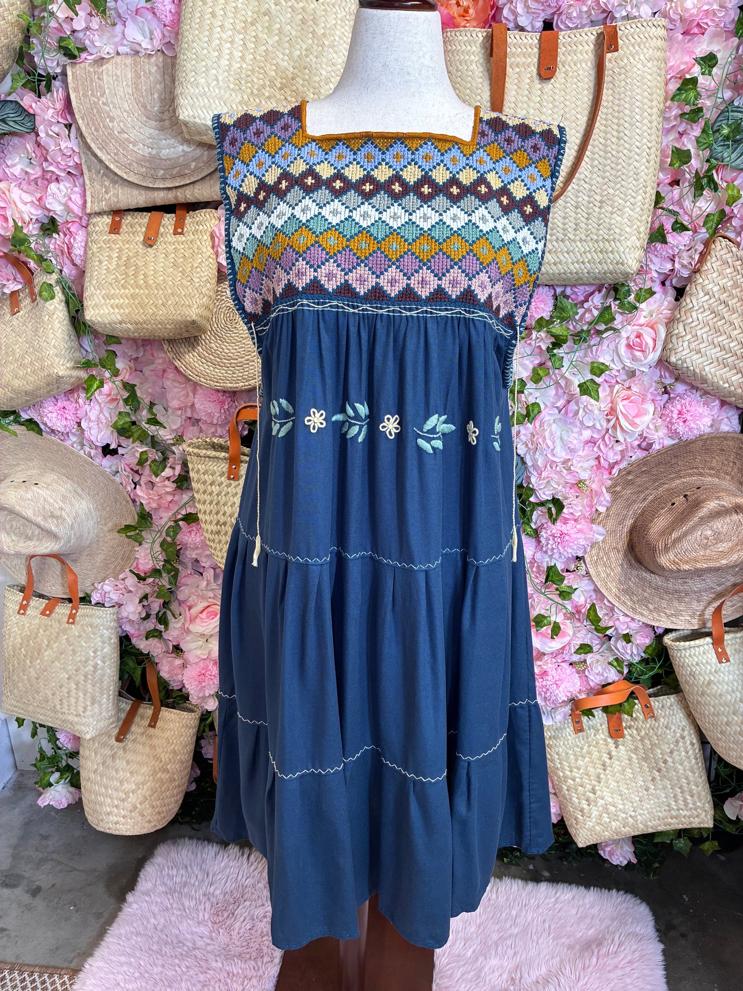 Vestido Punto de Cruz en lino