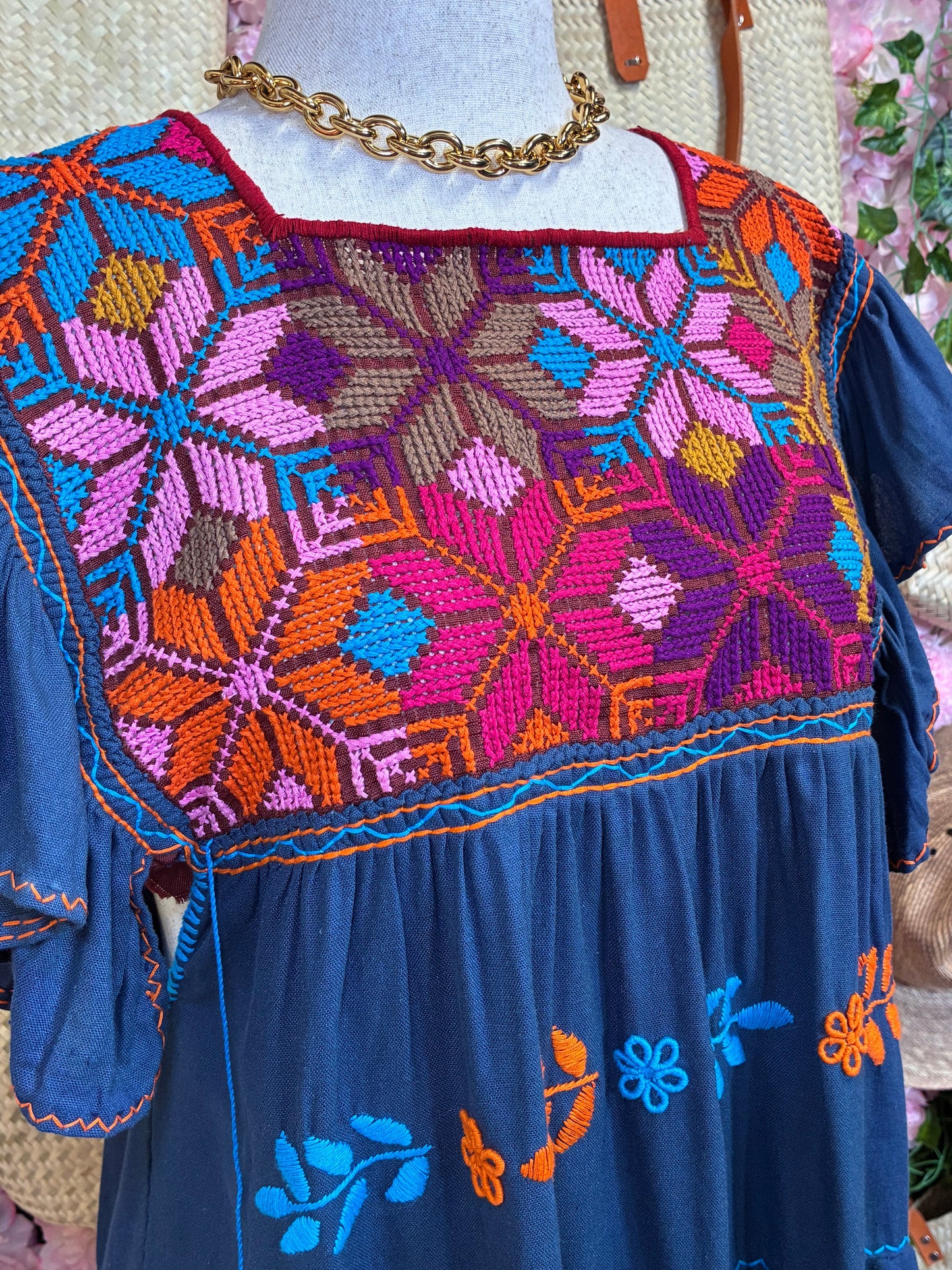 Vestido Punto de Cruz en Lino / L