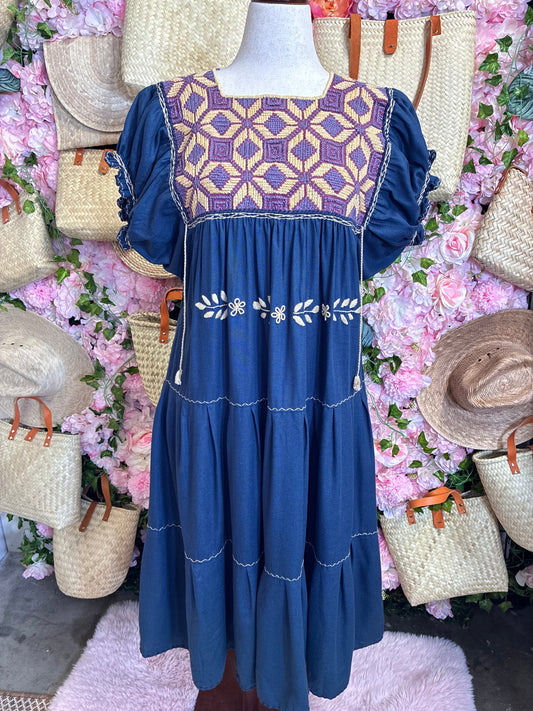 Vestido Punto de Cruz en Lino