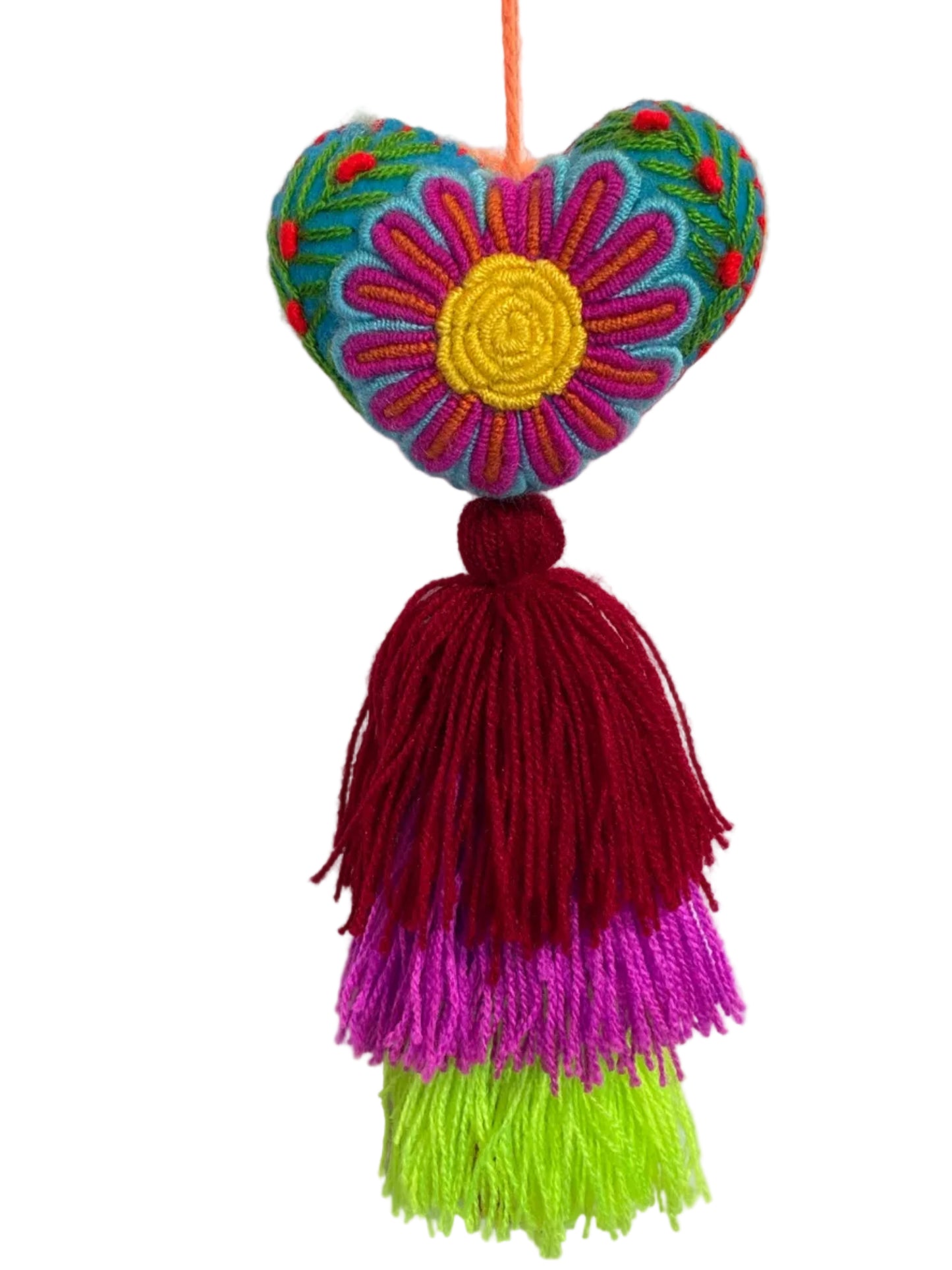 Pompón Decorativo Bordado Rococó con Corazón