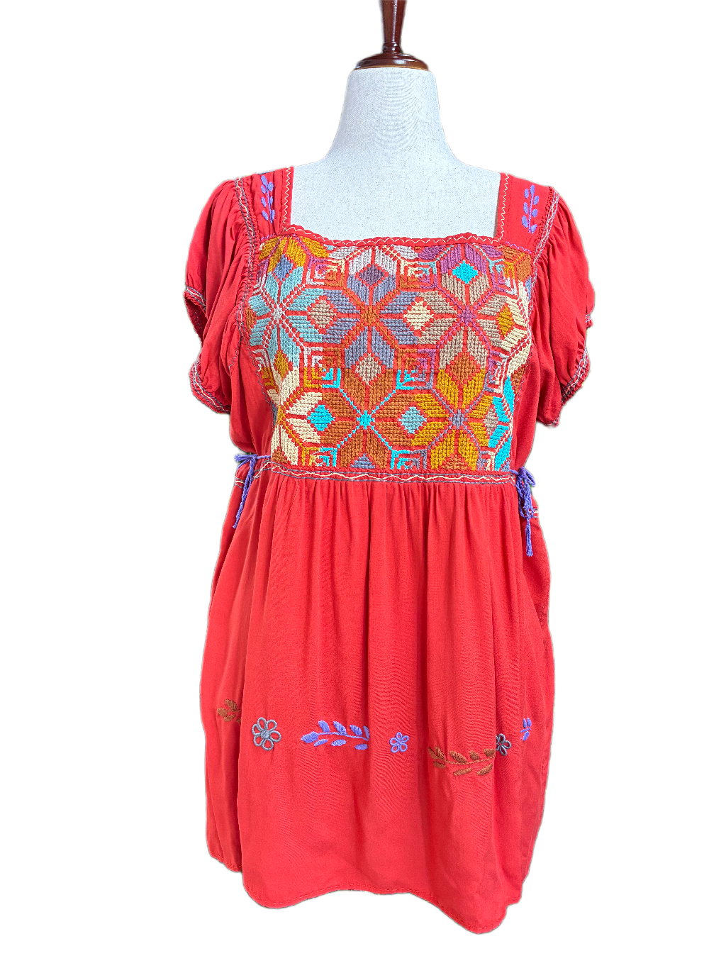 Blusón Punto de Cruz manga corta