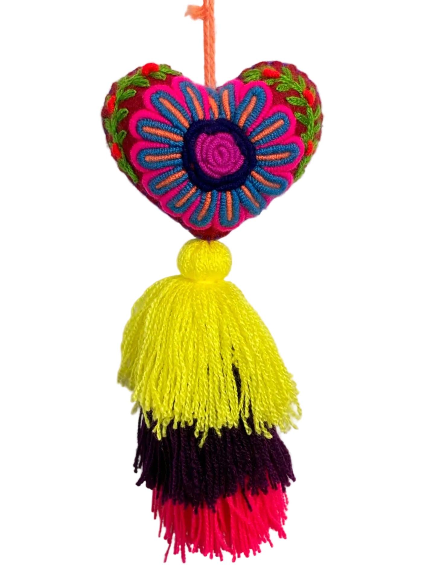 Pompón Decorativo Bordado Rococó con Corazón