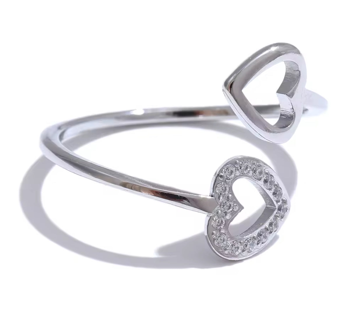 Anillo Ajustable Doble Corazón