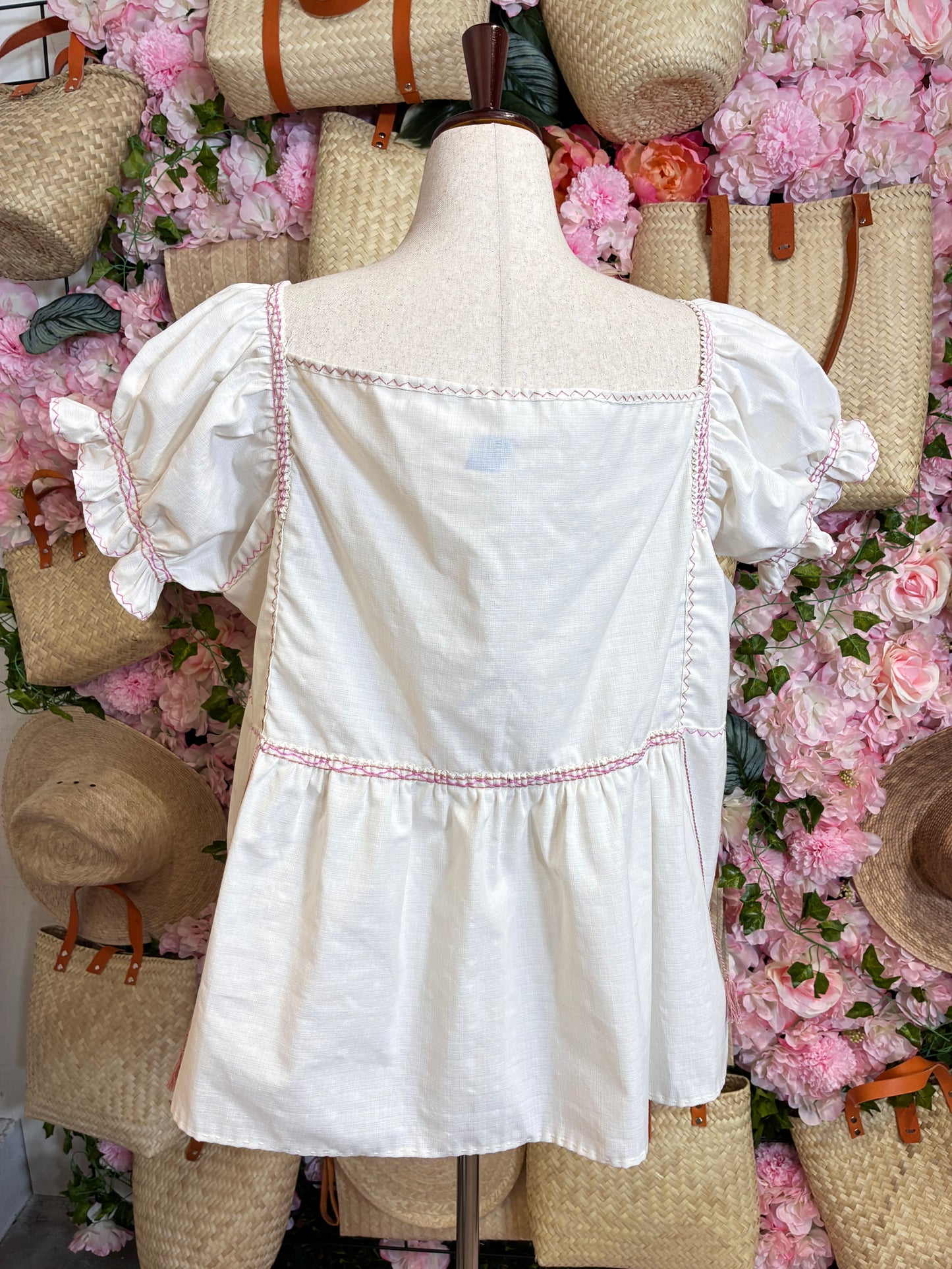 Blusa punto de cruz en lino