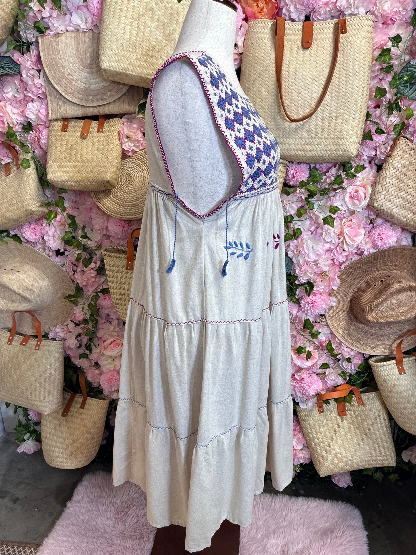 Vestido Punto de Cruz en lino
