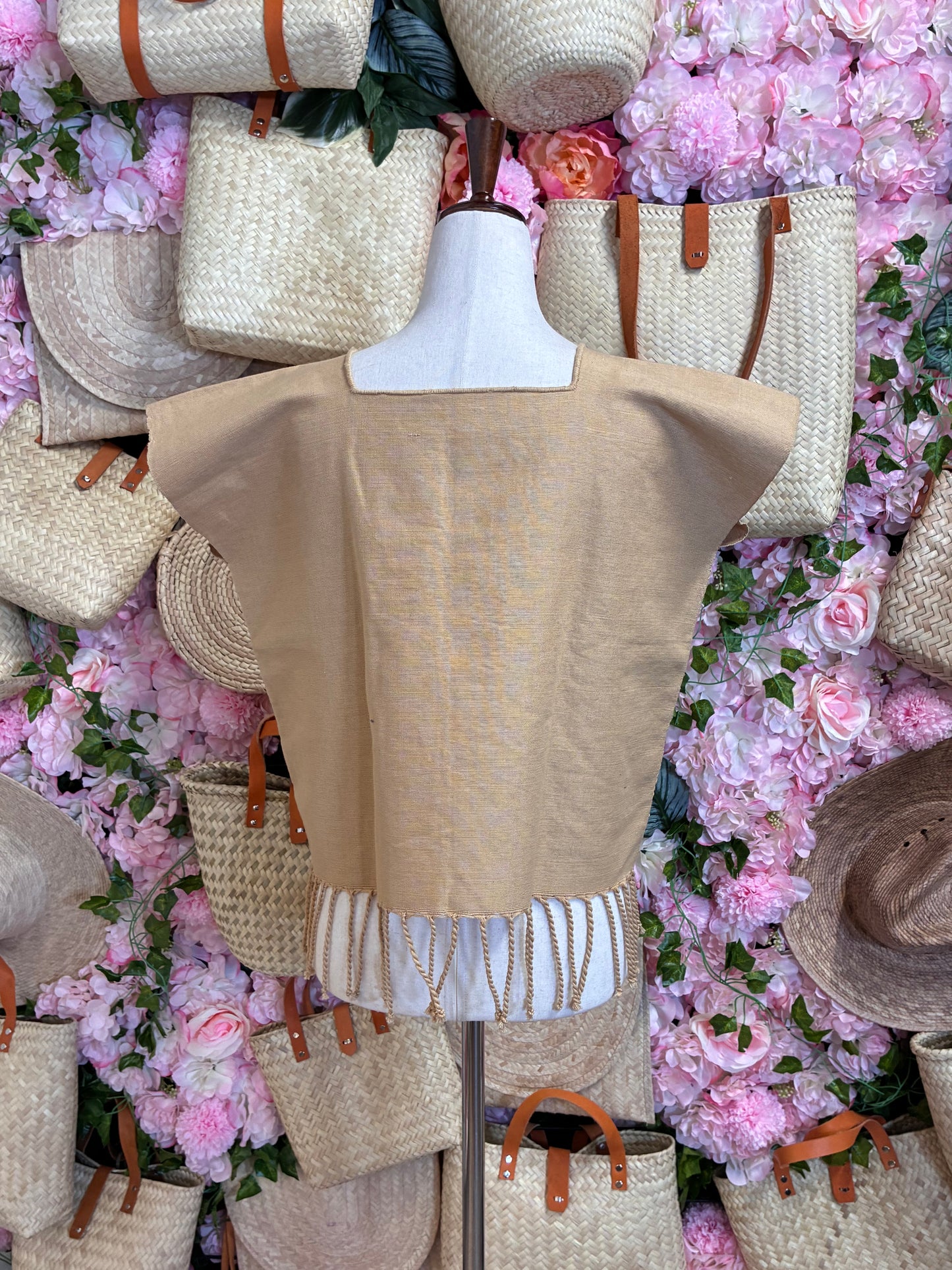 Blusa Telar de Cintura con Bordado Rococó S/M
