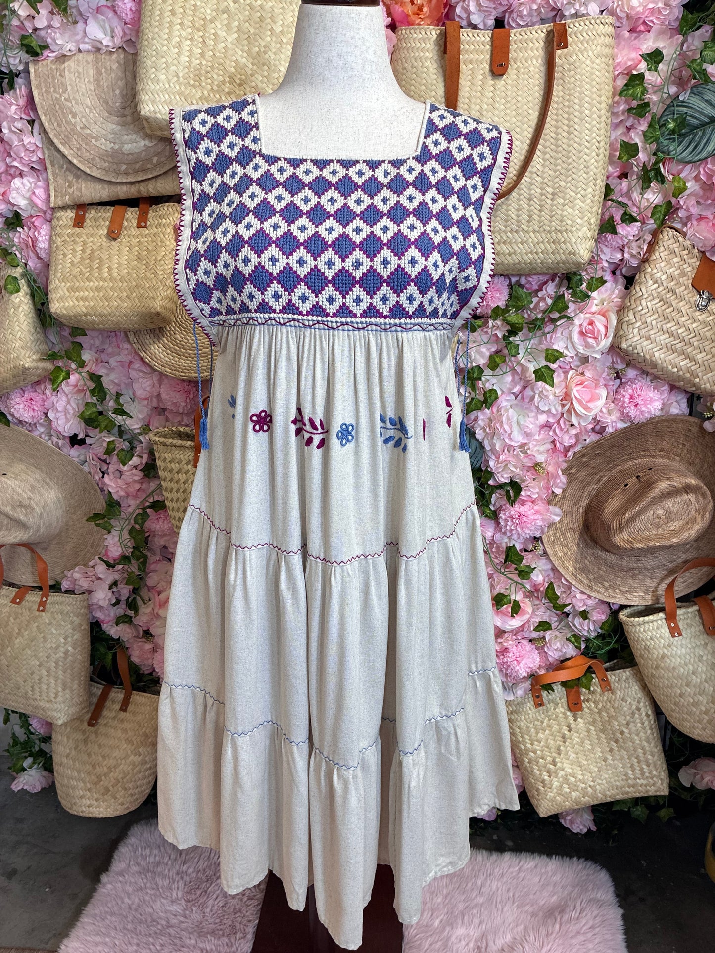 Vestido Punto de Cruz en lino