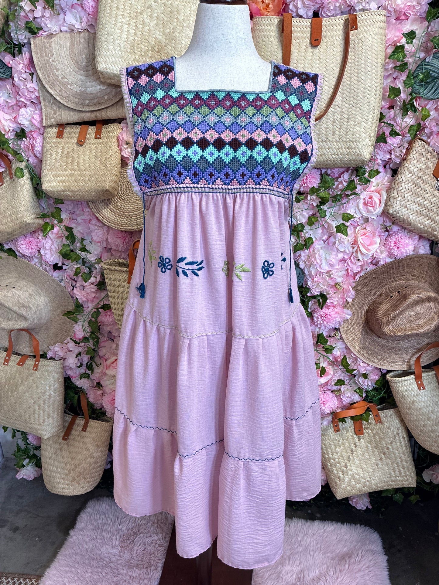 Vestido Punto de Cruz en Lino