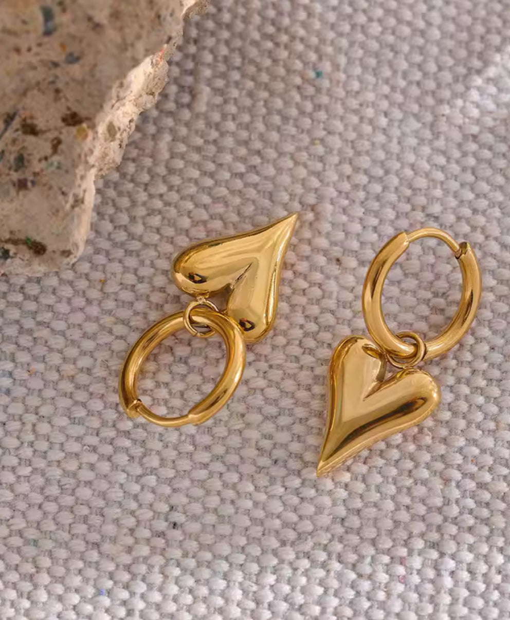 Aretes Corazón & Argolla