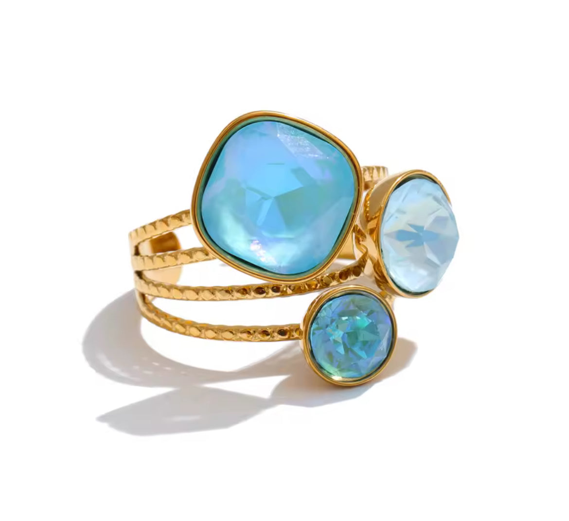 Anillo Triple con Cristales