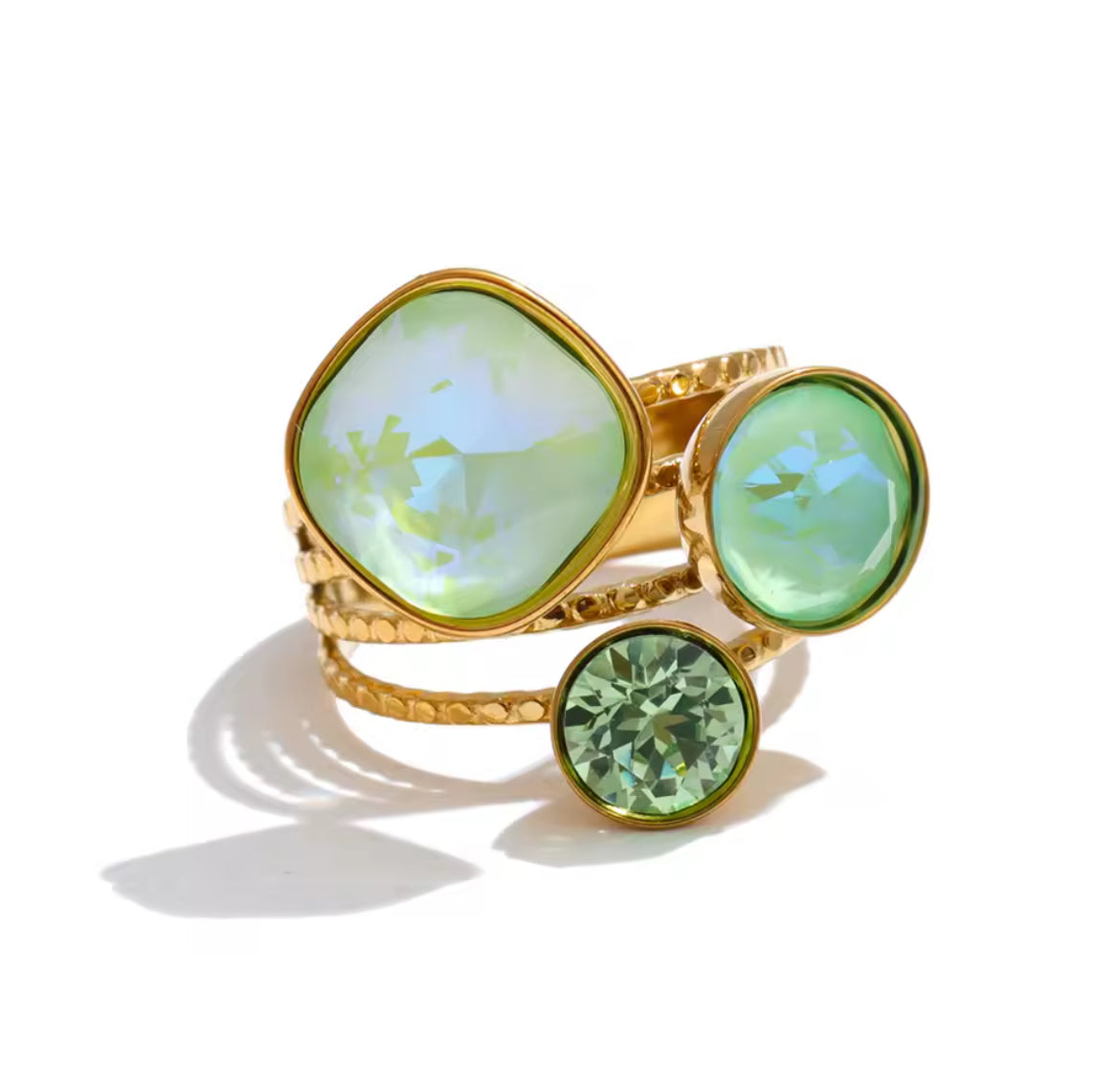 Anillo Triple con Cristales
