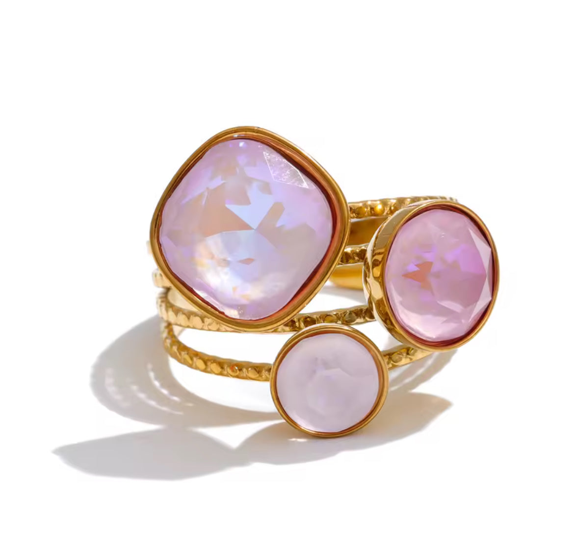 Anillo Triple con Cristales