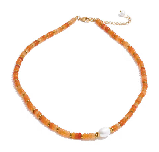 Collar Boho & Perla de Río
