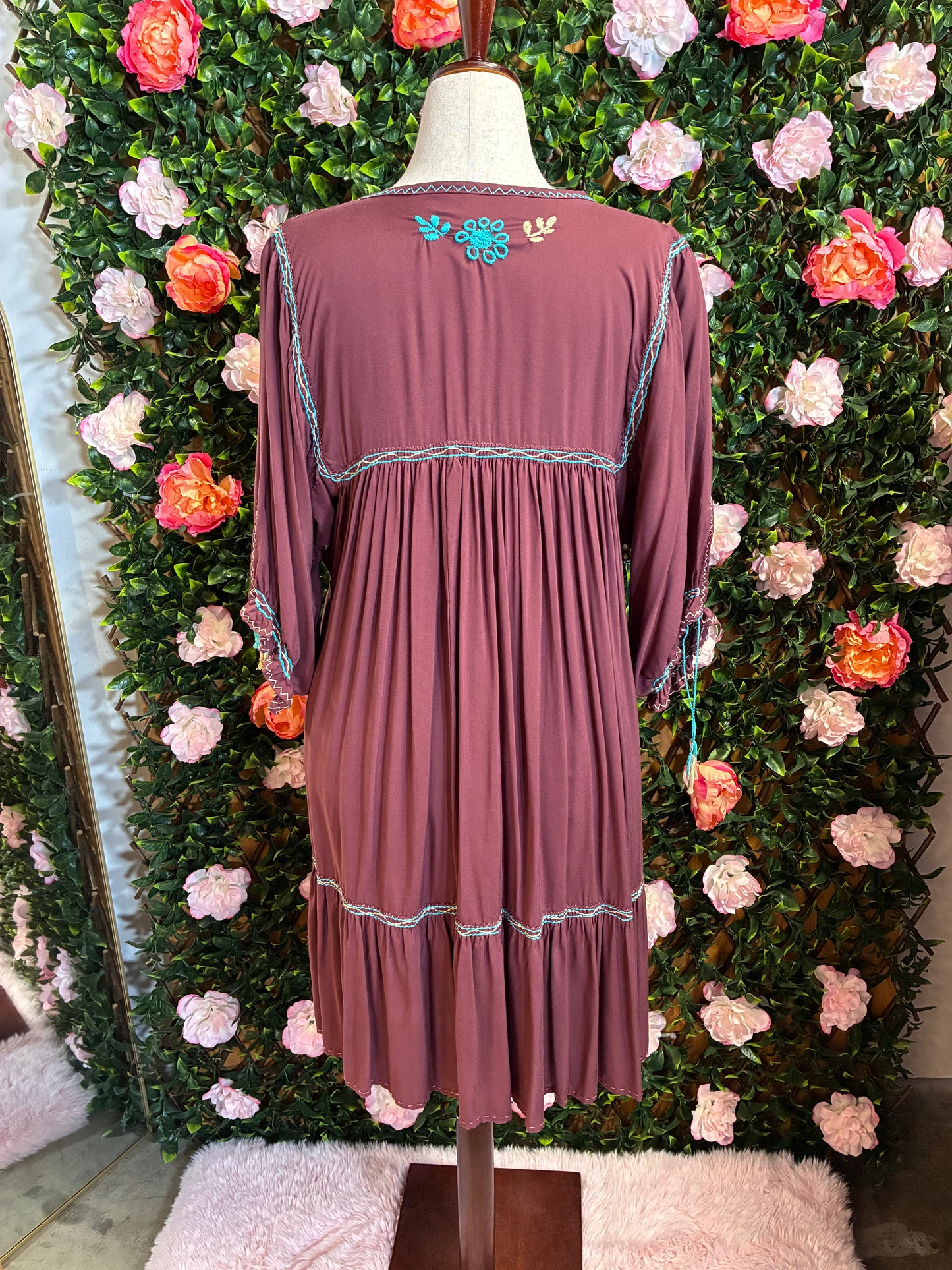 Vestido Punto de Cruz en Rayon