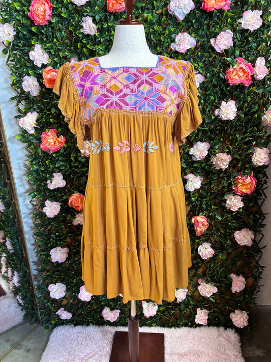 Vestido Punto de Cruz en Rayon