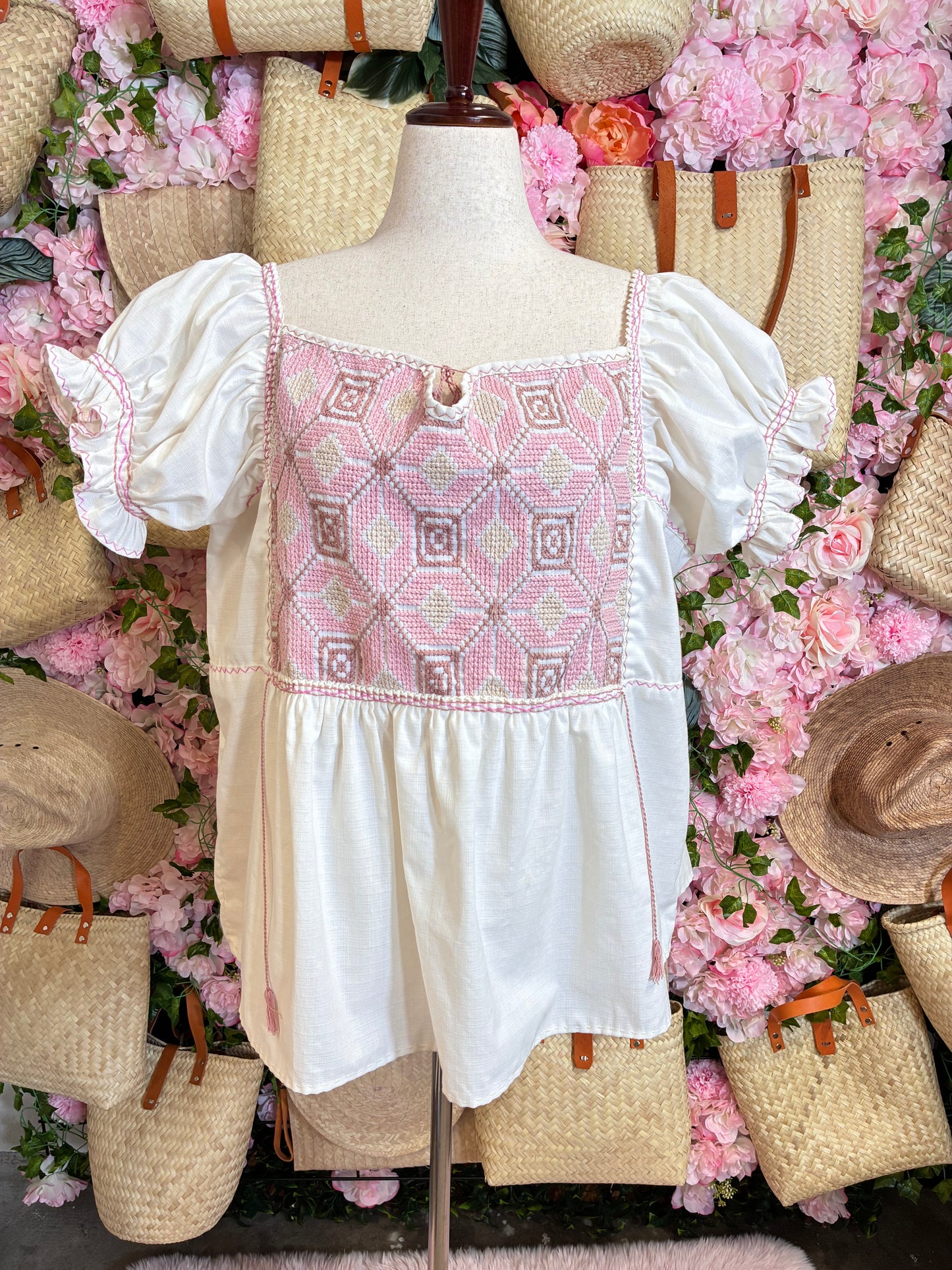 Blusa punto de cruz en lino