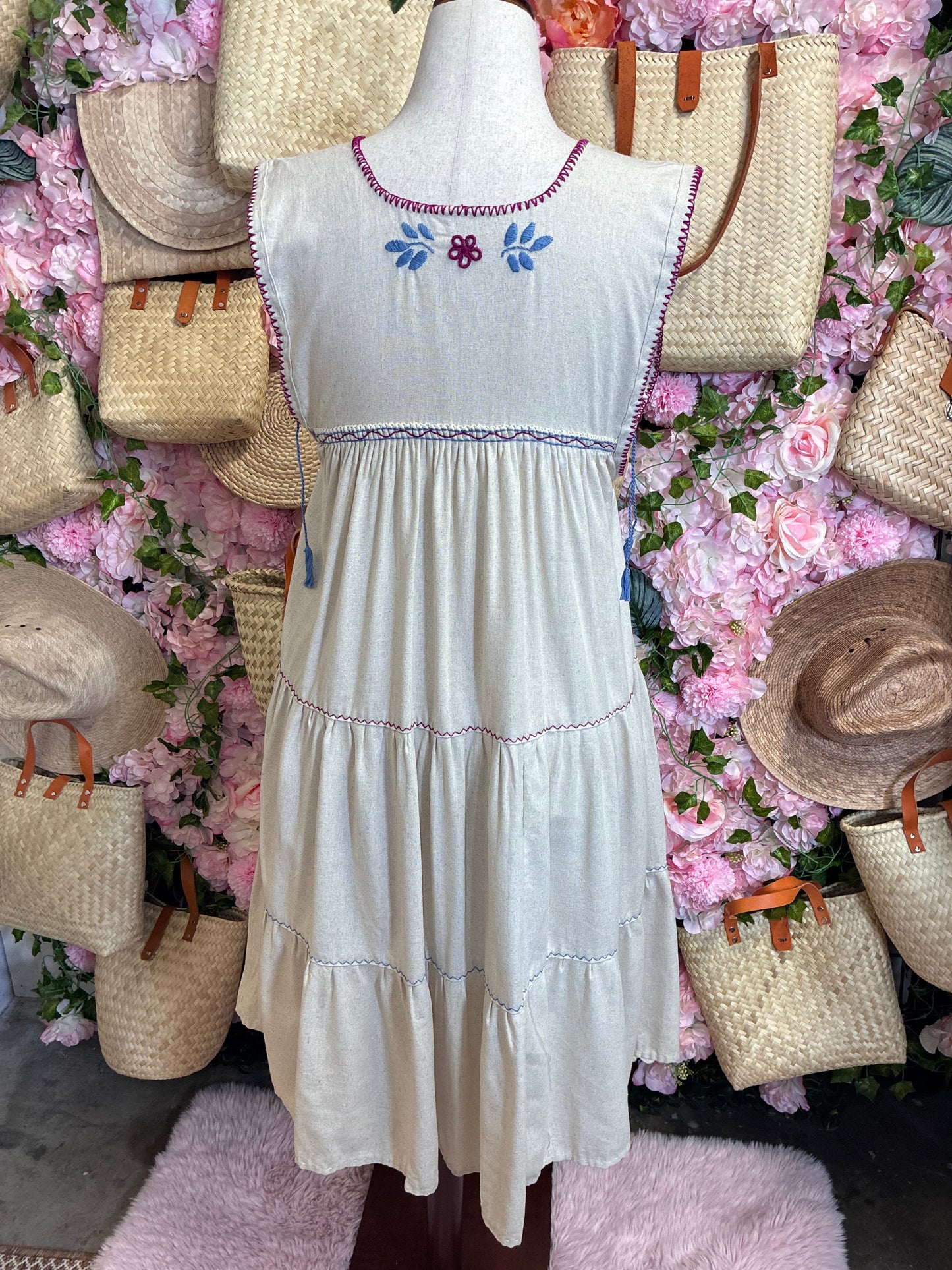 Vestido Punto de Cruz en lino