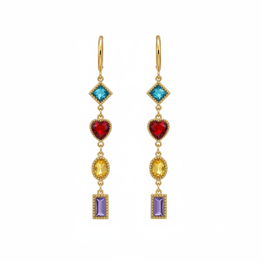 Aretes Cristales Multicolor