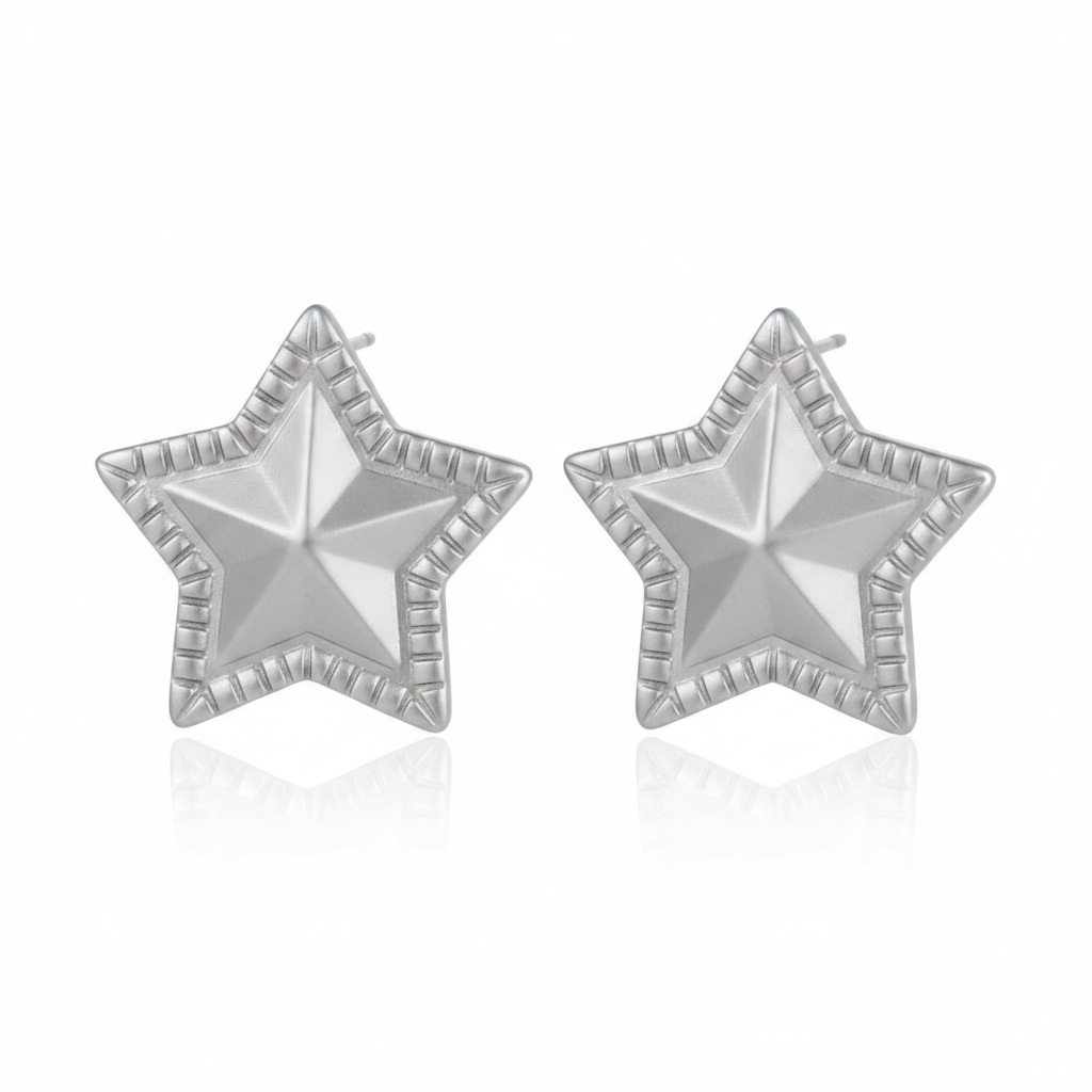 Aretes Estrella Plateado