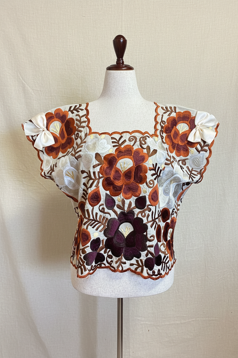 Blusa Bordada Zinacantán - Vista Frontal
