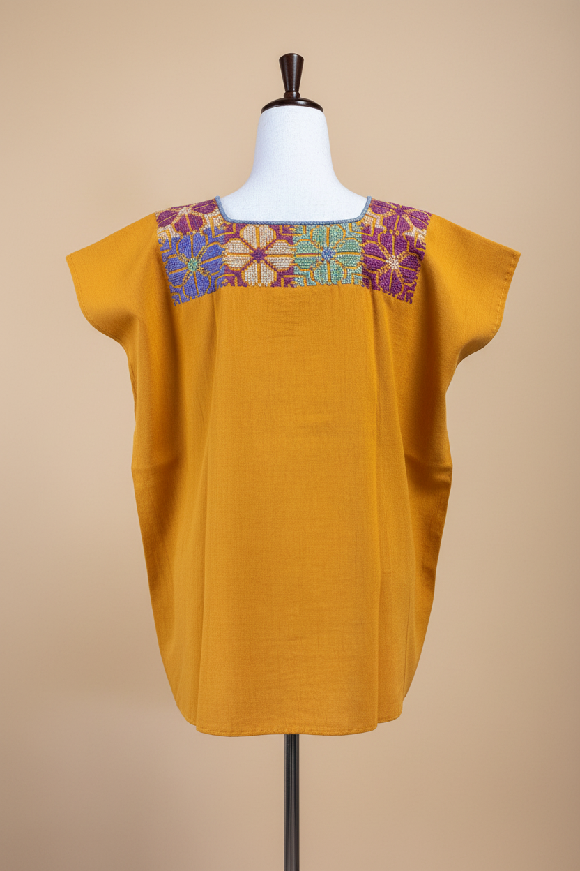 Blusa bordado punto de cruz - vista trasera