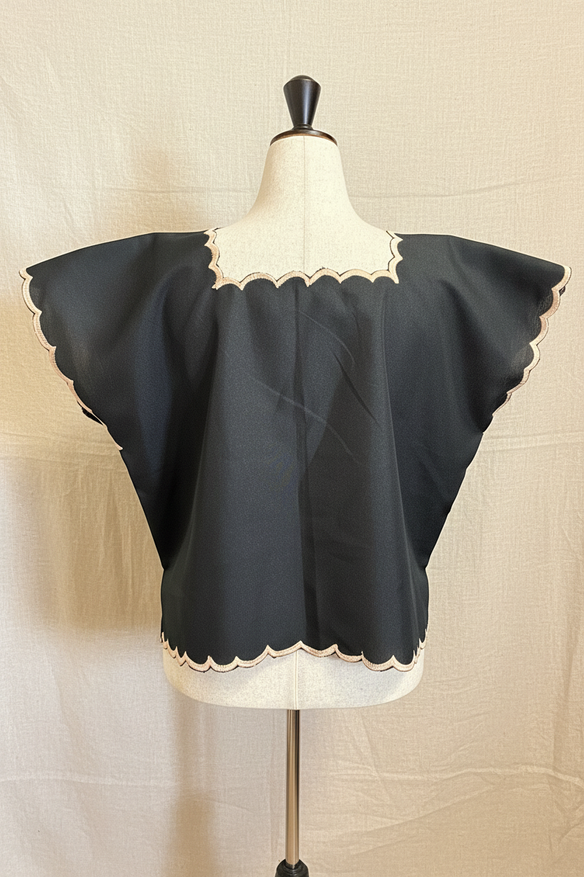 Blusa Negra Zinacantán - Trasera