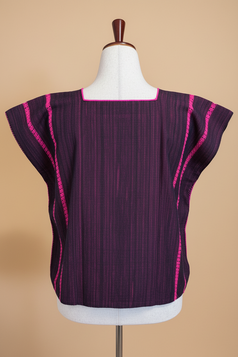 Blusa Negro Fiusha - Espalda fondo beige
